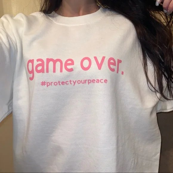 game over. #protectyourpeace crewneck sweatshirt S, M, L - Picture 2 of 6